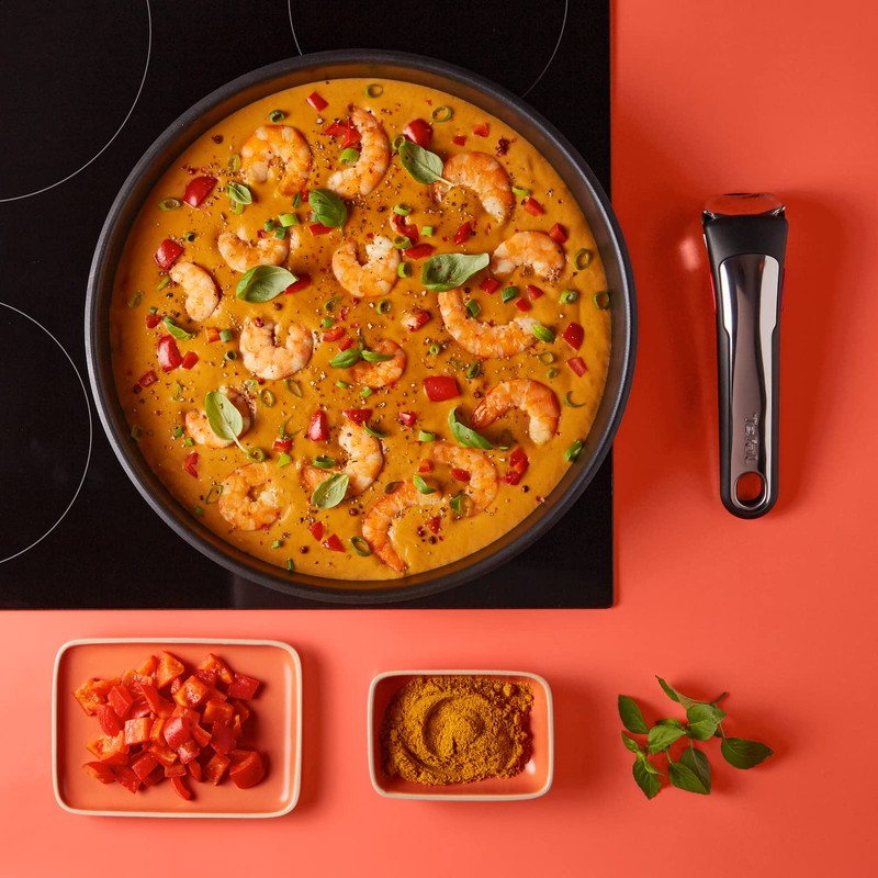 Tefal Ingenio Preference Wok Pan, 26 cm, Stackable, Stainless Steel,