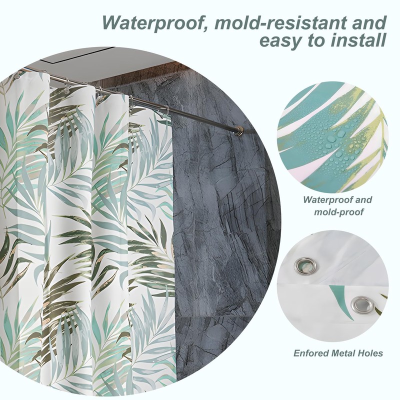 Shower Curtains For Bathroom, 180x180cm Waterproof Polyester Garden Shower Curtain