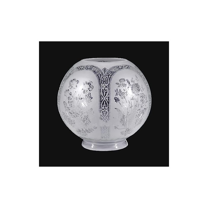 B&P Lamp® Supply 8" Five-Scene Clear & Etched Glass Gas