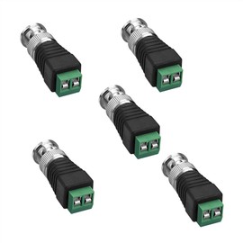 SIENOC 5x BNC Male Plug to Terminal Block Adapter For CCTV Video Cameras Connector