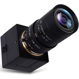 SVPRO Teleobjetivo cámara web compatible con Mac, cámara USB de 1 MP con lente de zoom óptico de 5 a 50 mm, cámara web de enfoque manual, UVC PC Cam para Windows Linux Android MAC, 1280 x 720 USB2.0