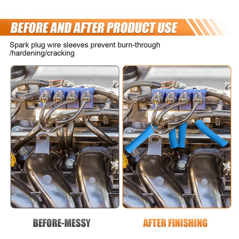 Spark Plug Wire Boots Protector Sleeve, 2500 Degree Spark Plug