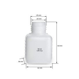 Plastic bottle 50ml, empty, for refill-sets (10 pcs.)