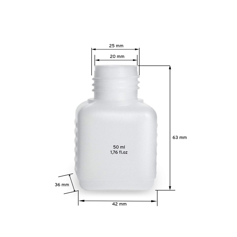 Plastic bottle 50ml, empty, for refill-sets (10 pcs.)
