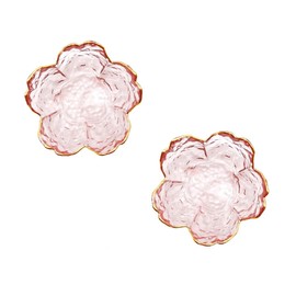 Voanyinin Sakura Glass Bowls Small Soy Sauce Dishes Dip Bowls Cherry Blossom Shape Decorative Bowls Appetizer Plates Tea Bag Holders Crystal Salad Bowls Mini Dessert Bowls (2)