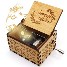 ukebobo Wooden Music Box -Amazing Grace Box, Baptism Gifts, Faith Gifts for Friends, Women, Kids, Families– 1 Set