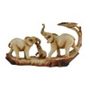 Zeckos Elephant Family Safari Carved Wood Look Decorative Statue