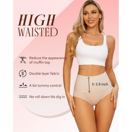 Tummy Control Underwear for Women High Waisted Briefs Seamless Full Coverage Ladies Panties 4 Pack S-XXXL