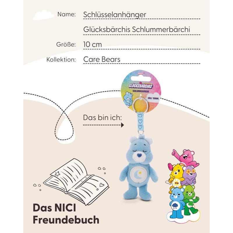 NICI Lucky Bear Key Ring Snooze Bear 10 cm Plush