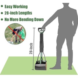 ienjoyed Dog Pooper Scooper for Large Medium & Small Dogs Heavy Duty,Long Handled Dog Poop Scooper for Grass,Durable Dog Poop Pick Up Tool (Dark Green)
