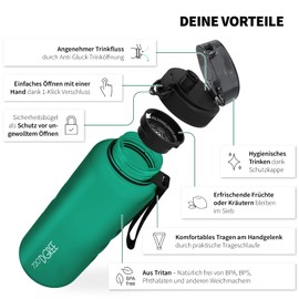 720°Dgree uberBottle Water Bottle, softTouch with Sieve, BPA-Free, XXL Water Bottle for Gym, Workouts, Fitness, Sports, Outdoors, Large Sports Bottle Made of Tritan, Lightweight, Shockproof – 2 L