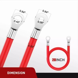 Nilight 6AWG 20Inch Battery Inverter Cables Terminals