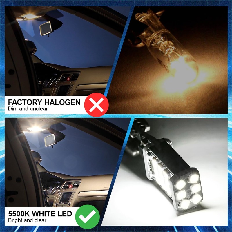 NUVISION LIGHTING 10 Pcs Dome Light LED Car Interior Bulb