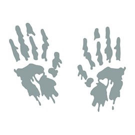 VWAQ Bloody Hands Decal Scary Stickers Window Decal (Silver)