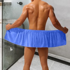 Men's Bath Towel Wrap - Adjustable Body Wrap Towel - Mens Shower Wrap, Adjustable Body Wrap Towel, Snap Close Soft Adjustable Bath Accessories for Sauna, Spa, Shower