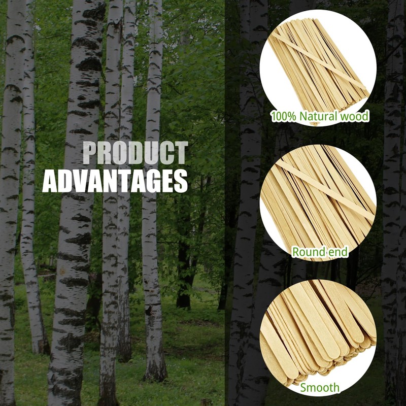 50 Pcs 5.5 Inch Wooden Coffee Stir Sticks - Disposable