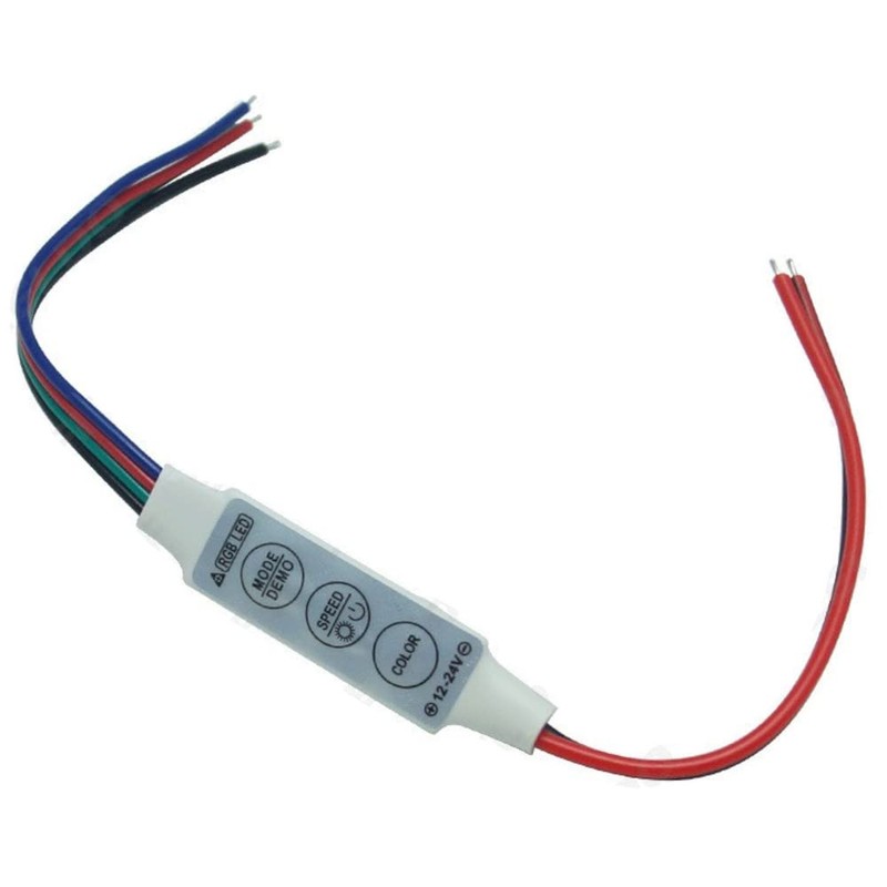 3-Key LED Controller for RGB LED Light Strips with Fixed