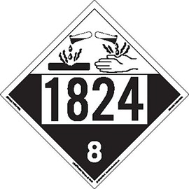 Labelmaster ZT4-1824 UN 1824 Corrosive Hazmat Placard, Tagboard (Pack of 25)