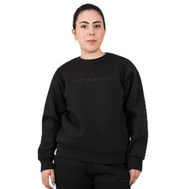 FOURSOLOS Sweatshirt for Women - Cozy Women's Sweatshirt, Casual, Stylish and Soft for Everyday Wear (Large, Black)