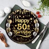 EVYIENEN Pack of 50 Happy Birthday 50th Birthday Paper Plates,