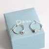 Dew Sterling Silver Heart Puff Hoop Earrings