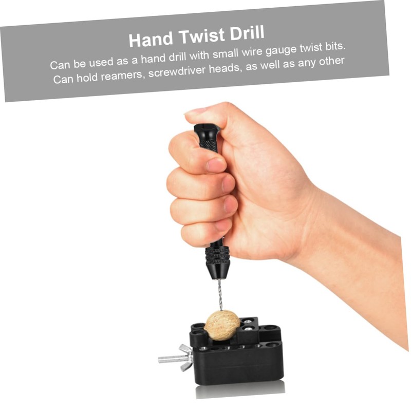 LALAFINA 1 Set Hand Drill Pin Vise with Drill Bits