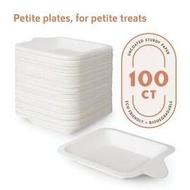 Upper Midland Products Small Paper Plates 4 Inch - 4 Inch Paper Dessert Plates Biodegradable | White (White - 100)