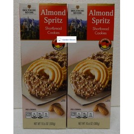 Deutsche Kuche Almond Spritz Shortbread Cookies 10.6oz 300g (Two Boxes)