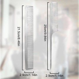 2 PCS Stainless Steel Hair Combs, Metal Rat Tail Comb, Fine Cutting Comb Hair Styling Hairdressing Comb Salon Detangler Comb, for Hair Stylist Men Women Salon