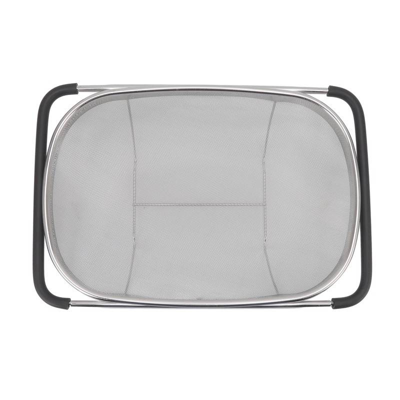 Over The Sink Colander Stainless Steel Telescopic Strainer Basket Rubber