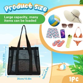 Premium Large Mesh Beach Bag for Family - Foldable, Waterproof & Sandproof - Ideal for Beach, Holiday, Travel, Gym & Everyday Use