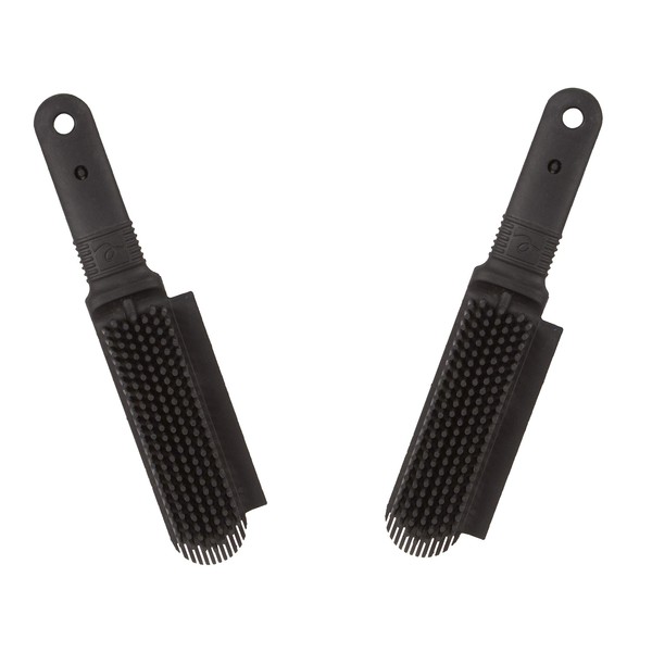 FURemover Plus, Rubber Pet Hair Remover Brush, Black with Gentle Bristles for Grooming Dogs and Cats, Pack of 2, Black