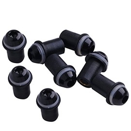 TCMT 8pcs Black Universal Windscreen Screws Kits M5 5mm Bolts Rubber Well Nuts Washers