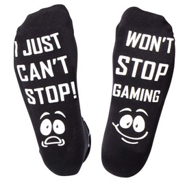 Gamer Socks, Gifts for Teen Boys, Do Not Disturb Im Gaming Socks Kids, Gifts Husband (White 118) One Size