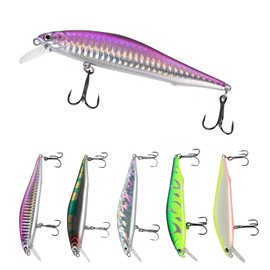 Crazy Fish Silver Fishing Lures Hard Sinking Bait Minnow Swimbait Crankbait with Treble Hook 3D Fishing Eyes 14g 11cm for Bass Trout Walleye Redfish