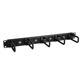 StarTech.com 1U 19" Cable Management Organizer - D Ring Hook Network/Server Rack Cord Manager - Data Center Horizontal Wire Panel with Passthrough Holes w/Mounting HW - EIA/ECA-310-E (CABLMANAGERH)