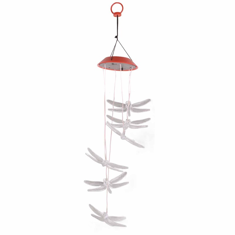 Solar Dragonfly Wind Chime Outdoor LED Wind Chime Garden Yard