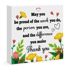 Thank You Gifts for Women Colleagues Friends Employees Desk Sign Decor Home Office Desk Decor Wooden Sign Decorative Appreciation Gifts for Nurse Teacher Mentor Social Worker