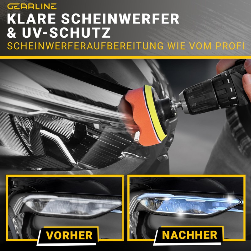 GEARLINE® Scheinwerfer Aufbereitung Set [24 Teile] - Polierset für matte