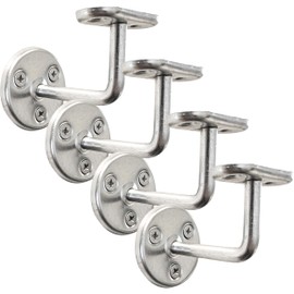IRONTITE® 4X Silver Handrail Brackets BZP, Heavy Duty Banister Rail Brackets, Suits Wood Or Metal Stair Banister Rails, Perfectly Finishing The Look of Your Hand Rail