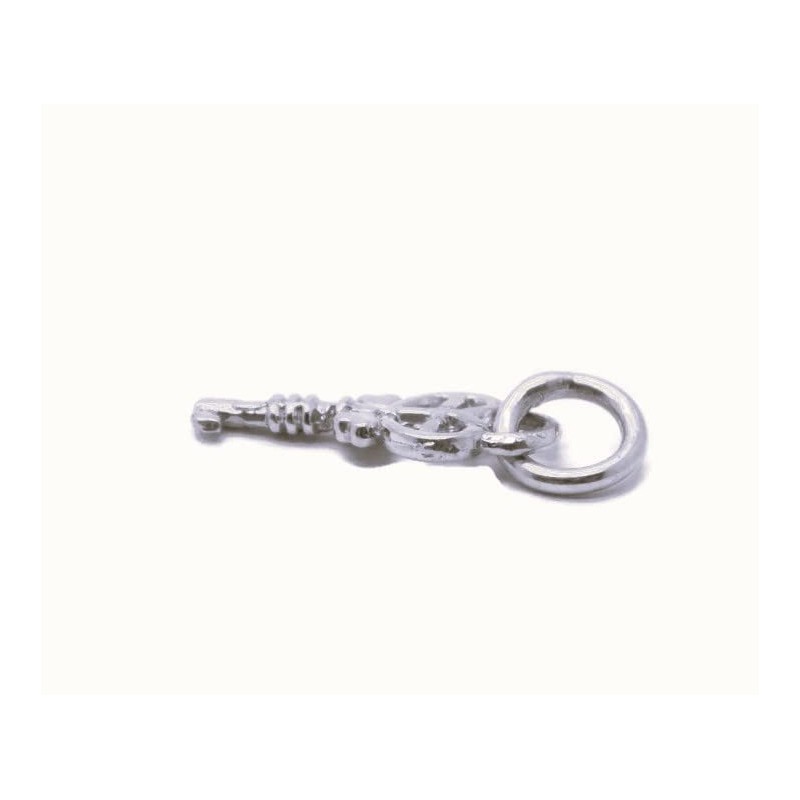 Fancy Skeleton Key Charm Pendant .925 Sterling Silver