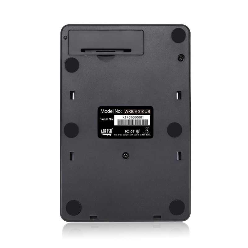 Adesso WKB-6010UB - Wireless Spill Resistant 18-Key Numeric Keypad Number
