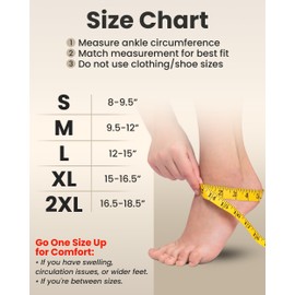 KEMFORD Ankle Compression Sleeve - Plantar Fasciitis Braces - Open Toe Compression Socks for Swelling, Sprain, Neuropathy, Foot Arch Support for Men and Women - 15-20mmhg, M, Black