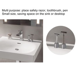 Saluaqui Shaving Stand, Razor, Toothbrush & Pen Holder, Metal Base, Grooming Stand