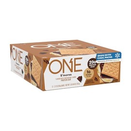 ONE Protein Bars, Smores, Gluten Free Protein Bars with 20g Protein and only 1g Sugar, Guilt-Free Snacking for High Protein Diets, 2.12 oz , 12 Count (Pack of 1)