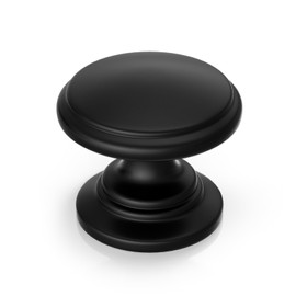 Goldenwarm 25 Pack Cabinet Knobs Black Cabinet Knobs Round Black Drawer Pulls Zinc Alloy Hardware for Dresser Drawer 1-1/5 Inch Diameter