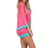 Ingear Sexy Color Block Tunic Fushia/Aqua-L