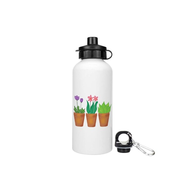 Azeeda 600ml 'Plants In Pots' Reusable Water/Drinks Bottle (WT00086225)