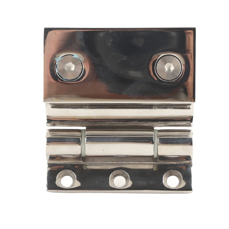 Curved Single‑Sided Hinge Stainless Steel Bathroom Hinge for Tempered 8‑12mm