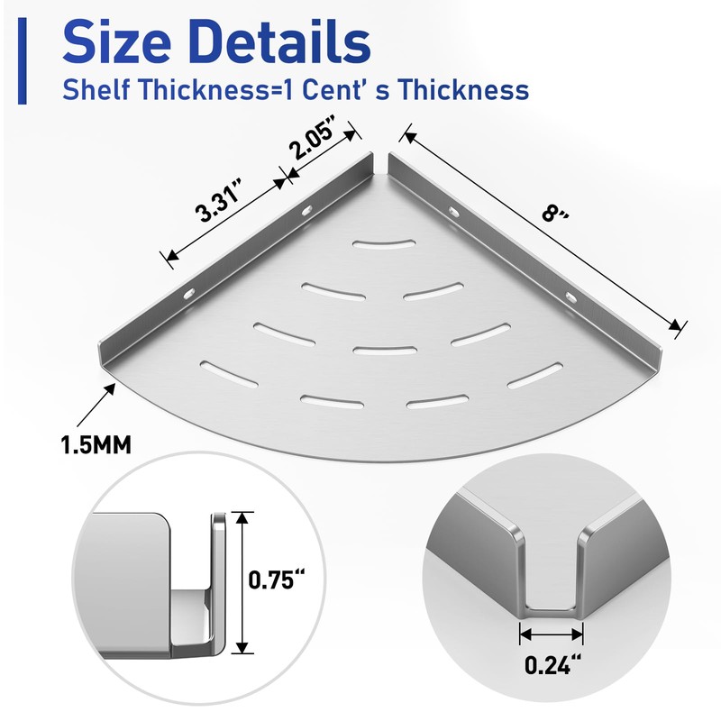 LFBA 2 Pack Corner Shower Shelves Load Capacity 40 lbs